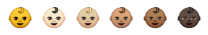 Diverse baby emoji